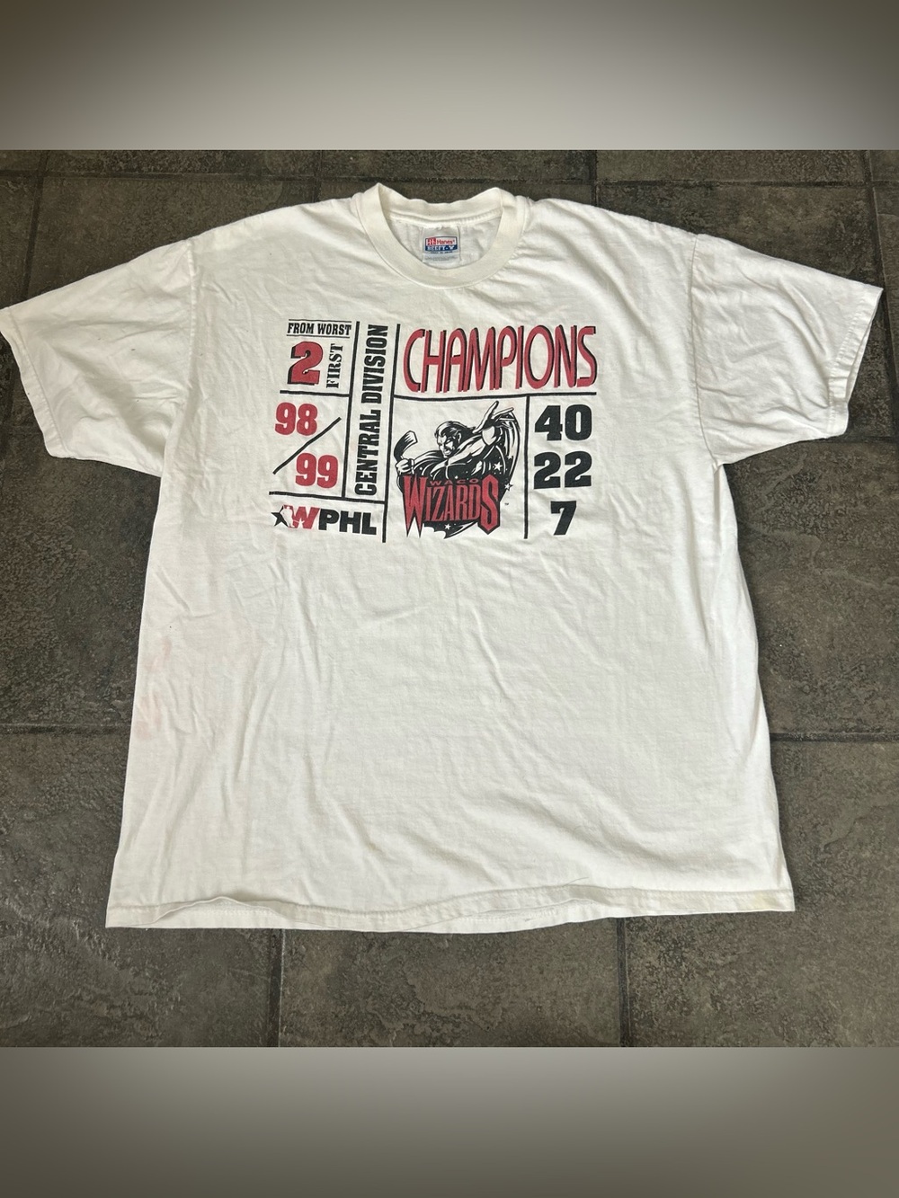 Vintage 90s Waco Warriors Championship Shirt Size XL Minor League Hockey WPHL